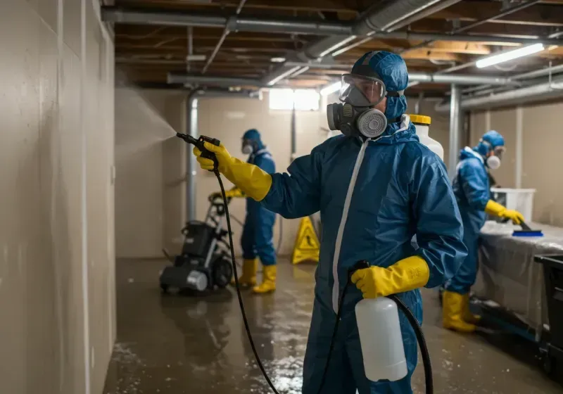 Basement Sanitization and Antimicrobial Treatment process in South Beloit, IL