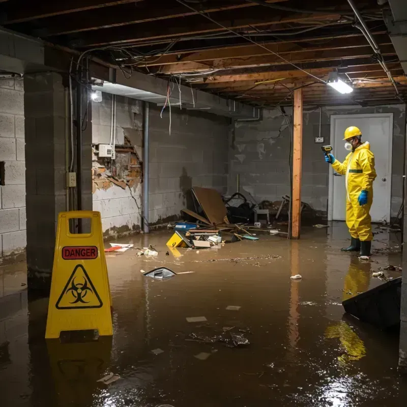 Flooded Basement Electrical Hazard in South Beloit, IL Property