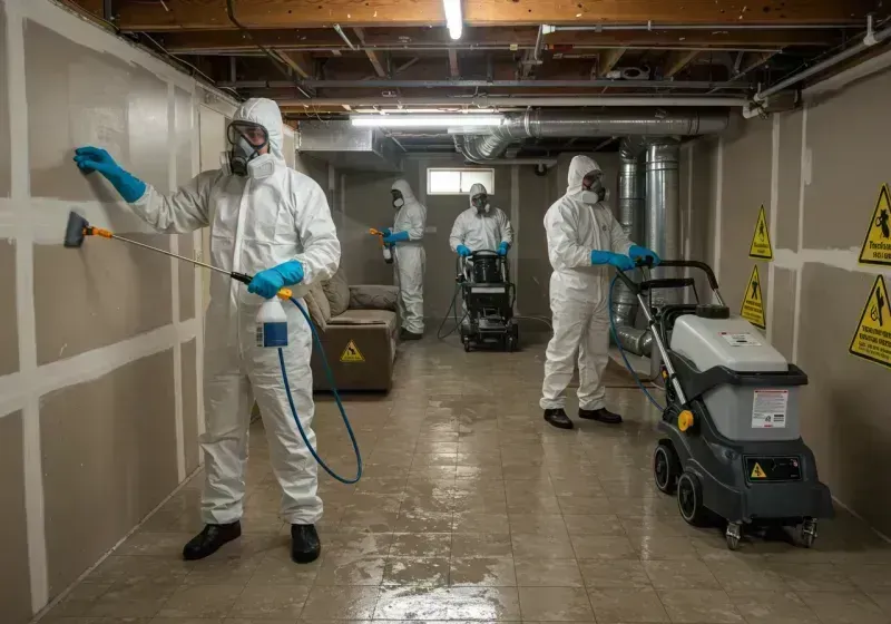 Basement Moisture Removal and Structural Drying process in South Beloit, IL